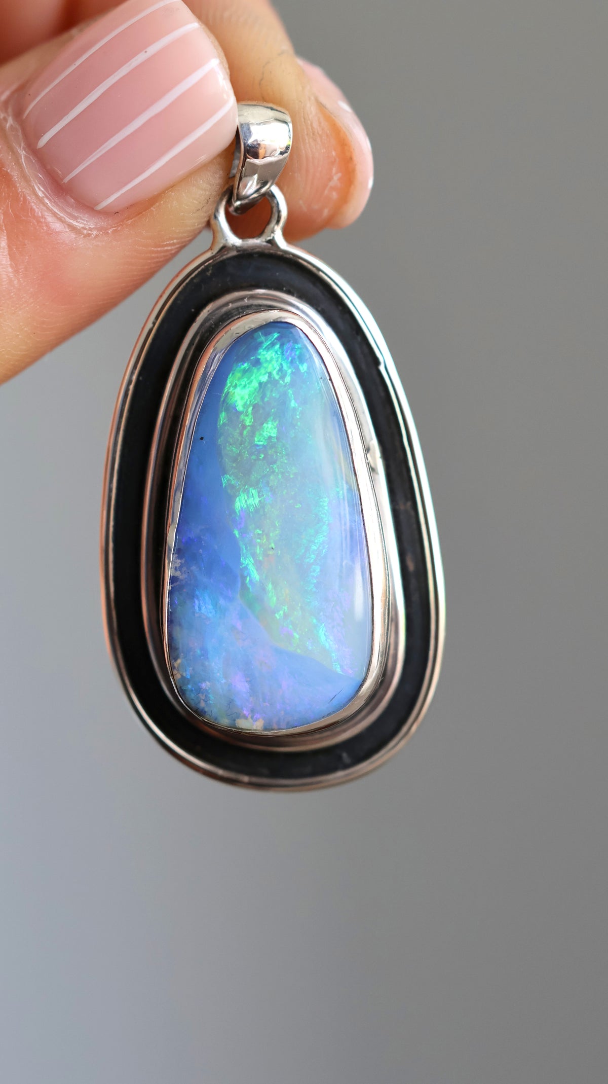 Solid Boulder Opal Statement Pendant