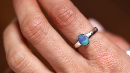 Solid Boulder Opal Ring 6.5