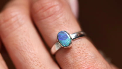 Solid Boulder Opal Ring 6.5