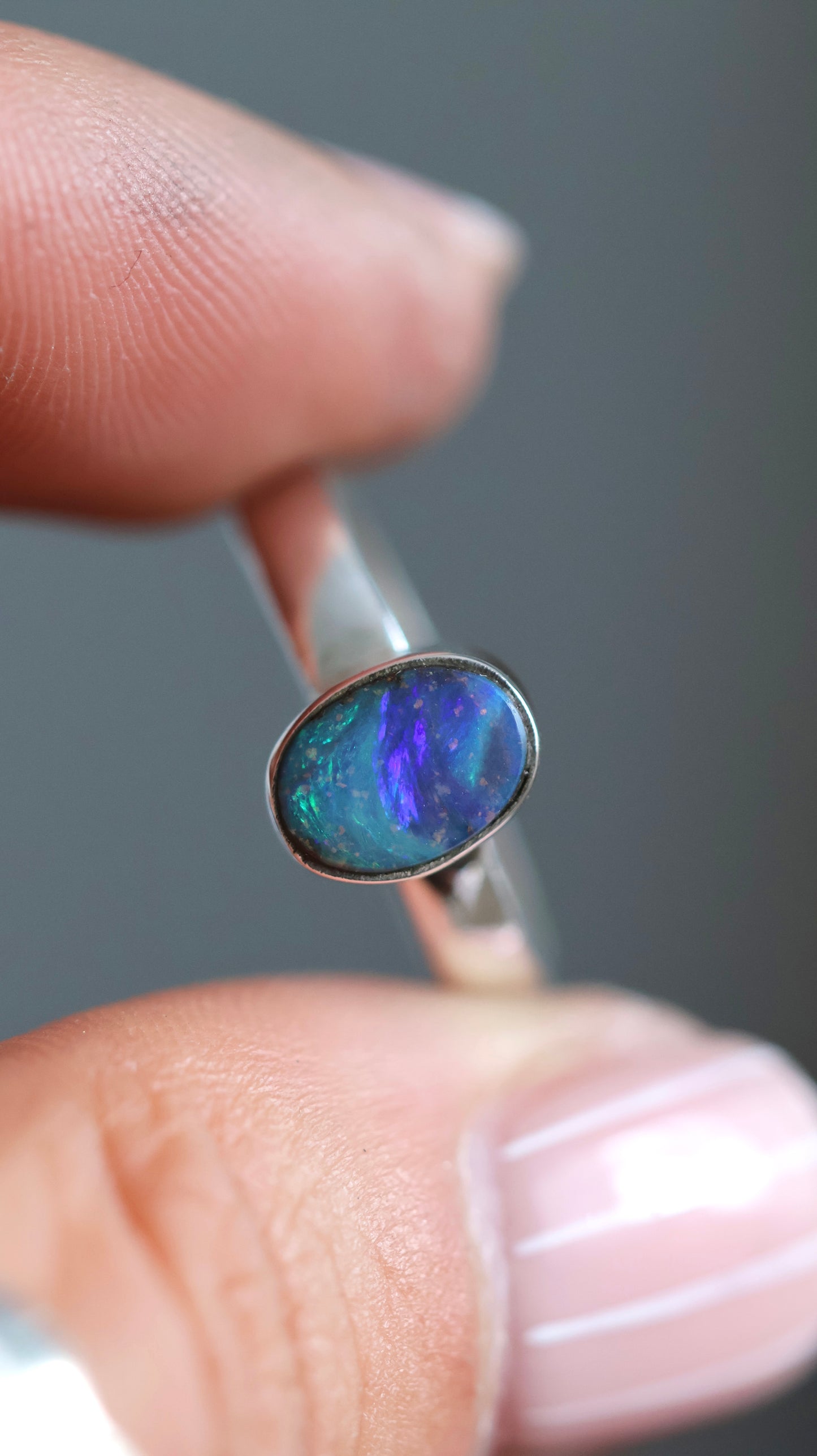 Solid Boulder Opal Ring 6.5