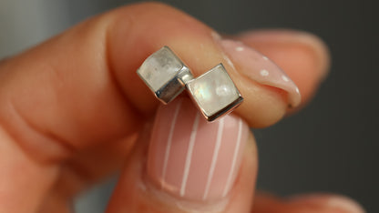 Square Moonstone Studs