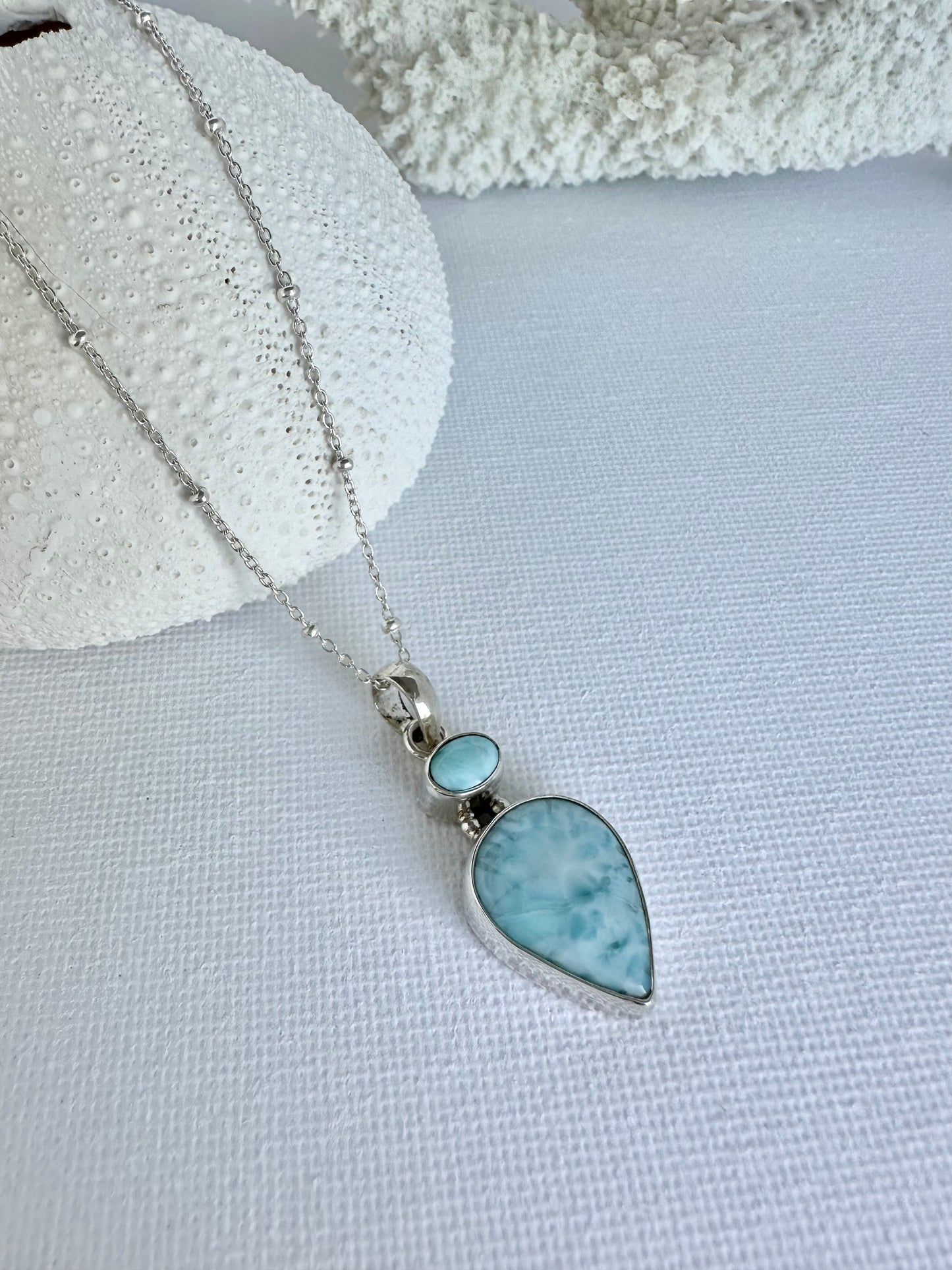 Double Necklace- Larimar