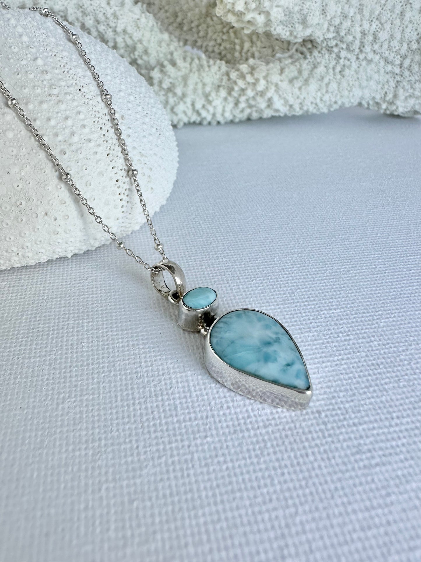 Double Necklace- Larimar