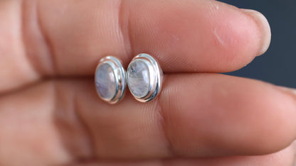 Oval Moonstone Studs