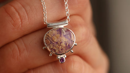 Boulder Pipe Opal & Amethyst Necklace