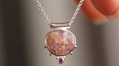 Boulder Pipe Opal & Amethyst Necklace