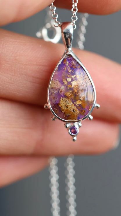 Boulder Opal & Amethyst Pendant