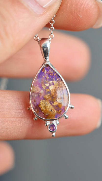 Boulder Opal & Amethyst Pendant