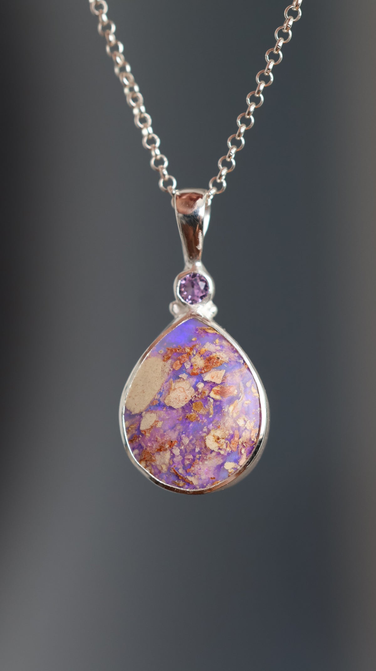 Boulder Opal & Lolite Pendant