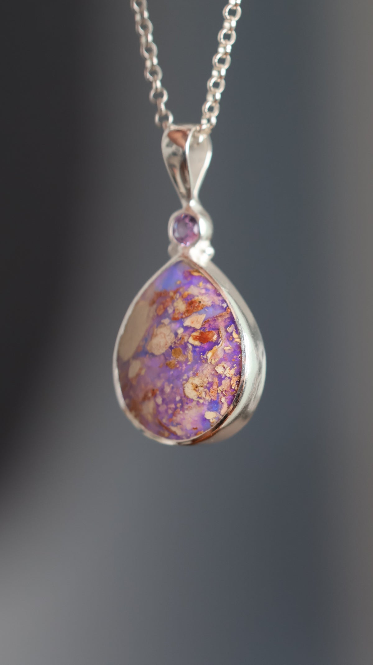 Boulder Opal & Lolite Pendant