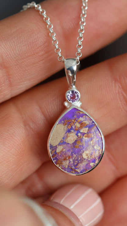 Boulder Opal & Lolite Pendant