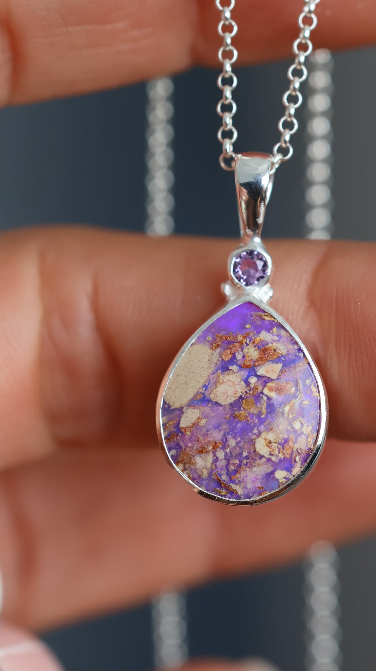 Boulder Opal & Lolite Pendant