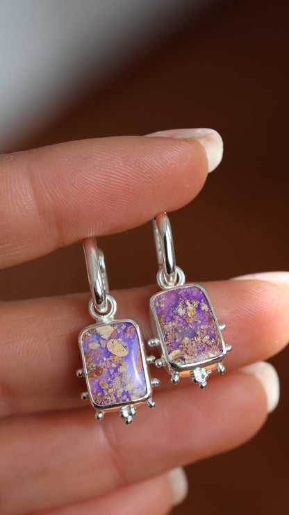 Boulder Pipe Opal Hoop Earrings