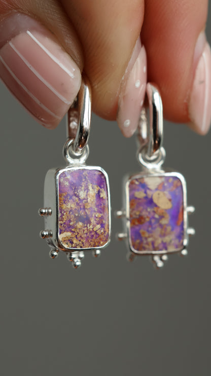 Boulder Pipe Opal Hoop Earrings
