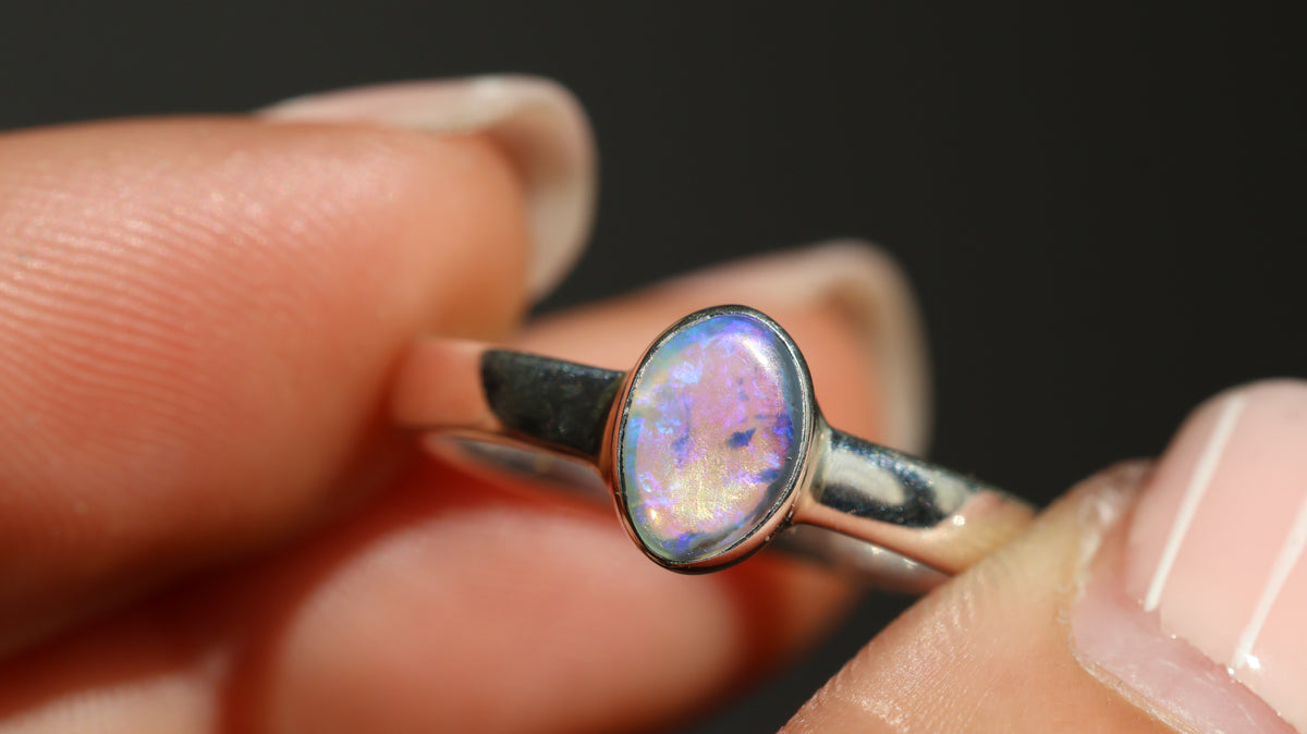 Lightning Ridge Opal Ring