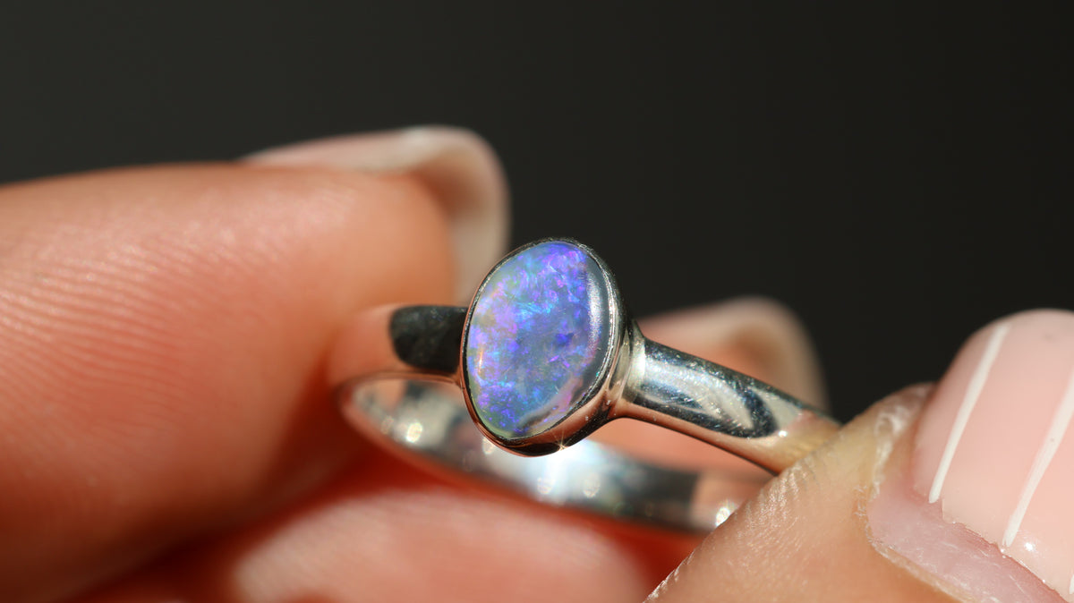 Lightning Ridge Opal Ring