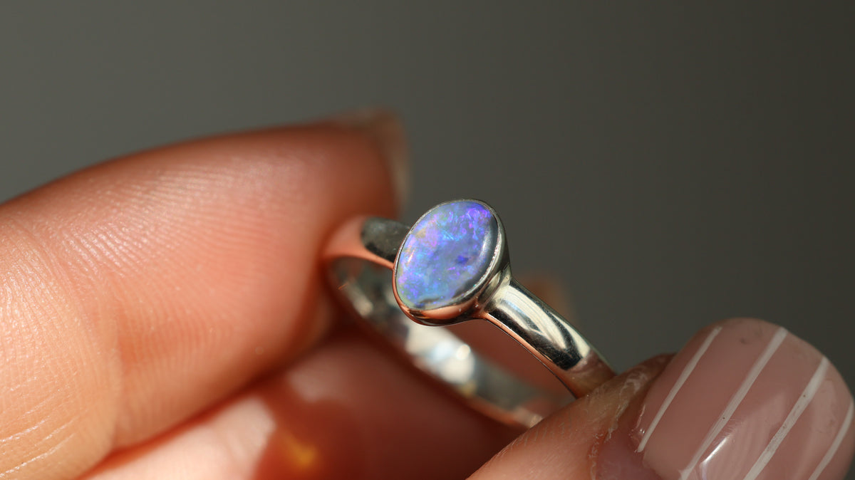 Lightning Ridge Opal Ring