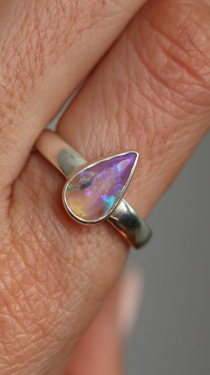 Crystal Opal Ring 8(Q)
