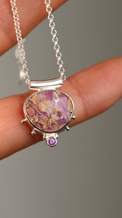 Boulder Pipe Opal & Amethyst Necklace