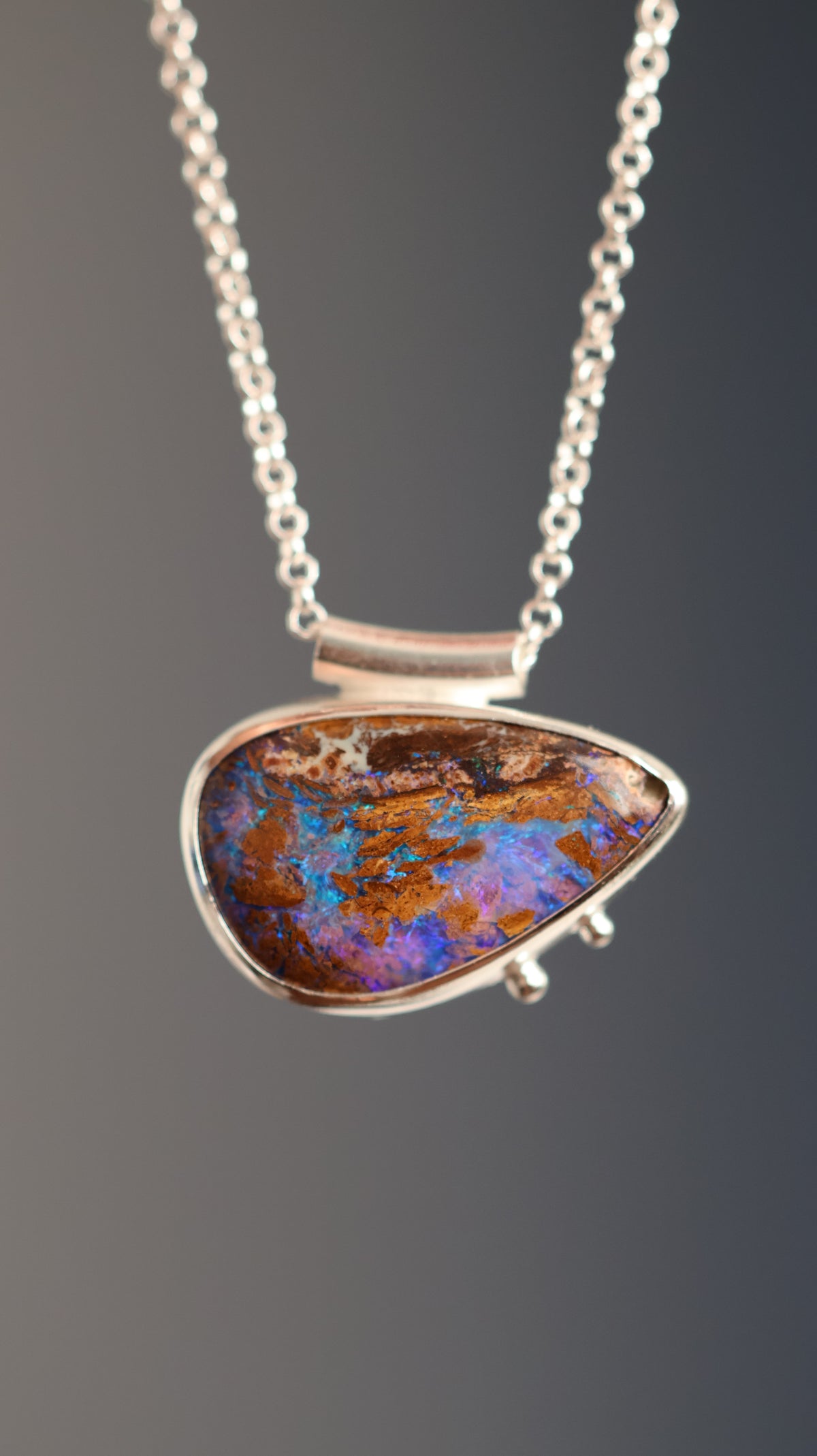 Wood Replacement Boulder Opal Necklace