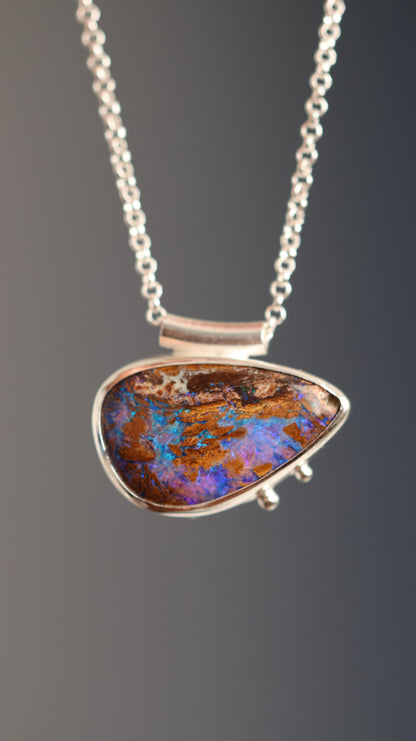 Wood Replacement Boulder Opal Necklace