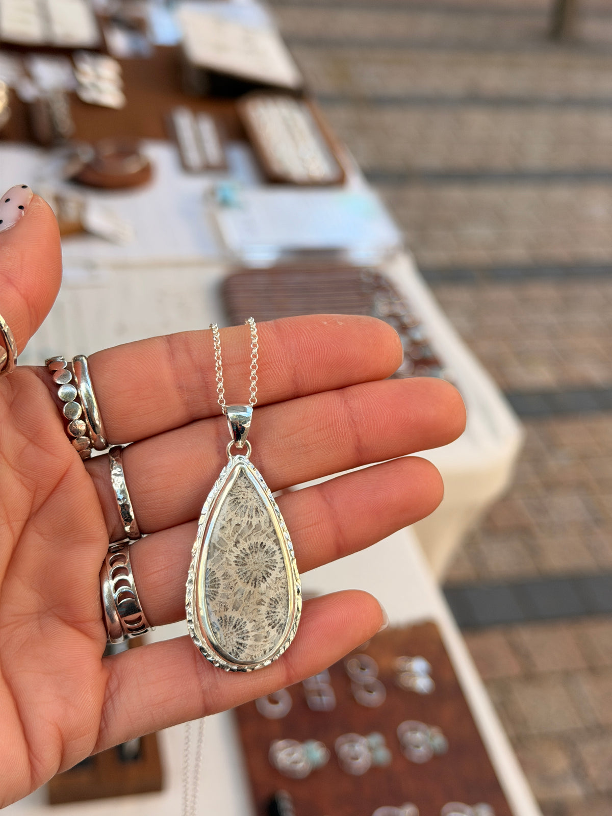 Fossilized coral Pendant