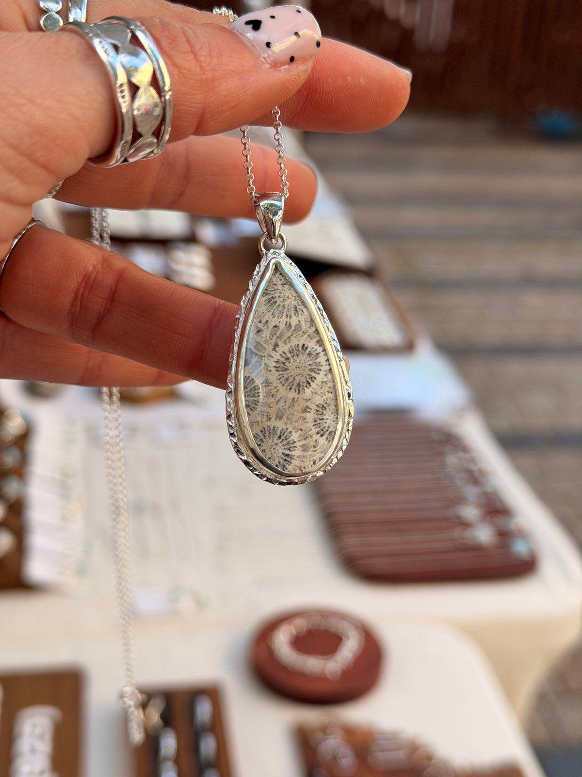 Fossilized coral Pendant