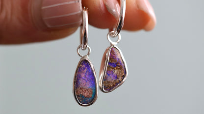 Boulder Opal Hoop Earrings