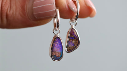 Boulder Opal Hoop Earrings