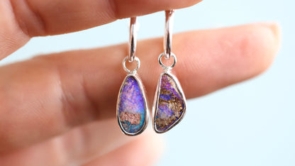 Boulder Opal Hoop Earrings
