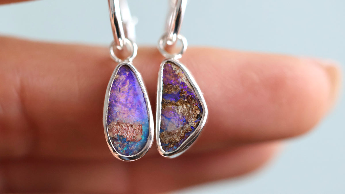 Boulder Opal Hoop Earrings