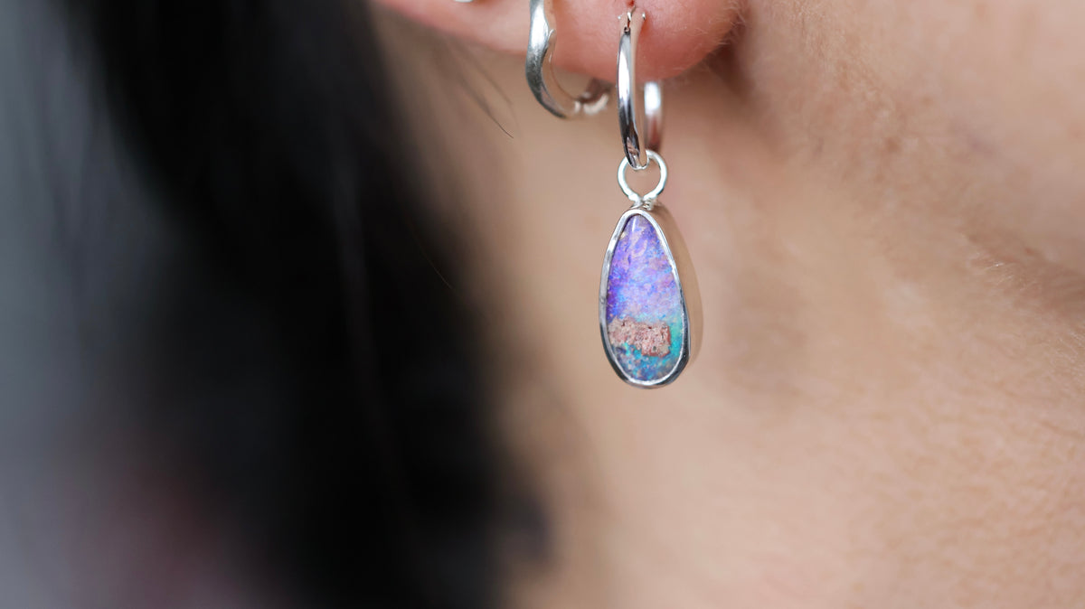 Boulder Opal Hoop Earrings