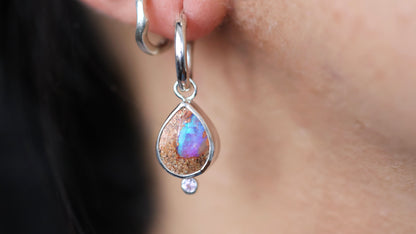 Pipe Opal & Pink Tourmaline Earrings