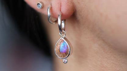 Pipe Opal & Pink Tourmaline Earrings