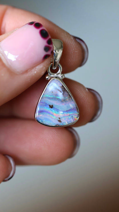 Solid Boulder Opal Pendant