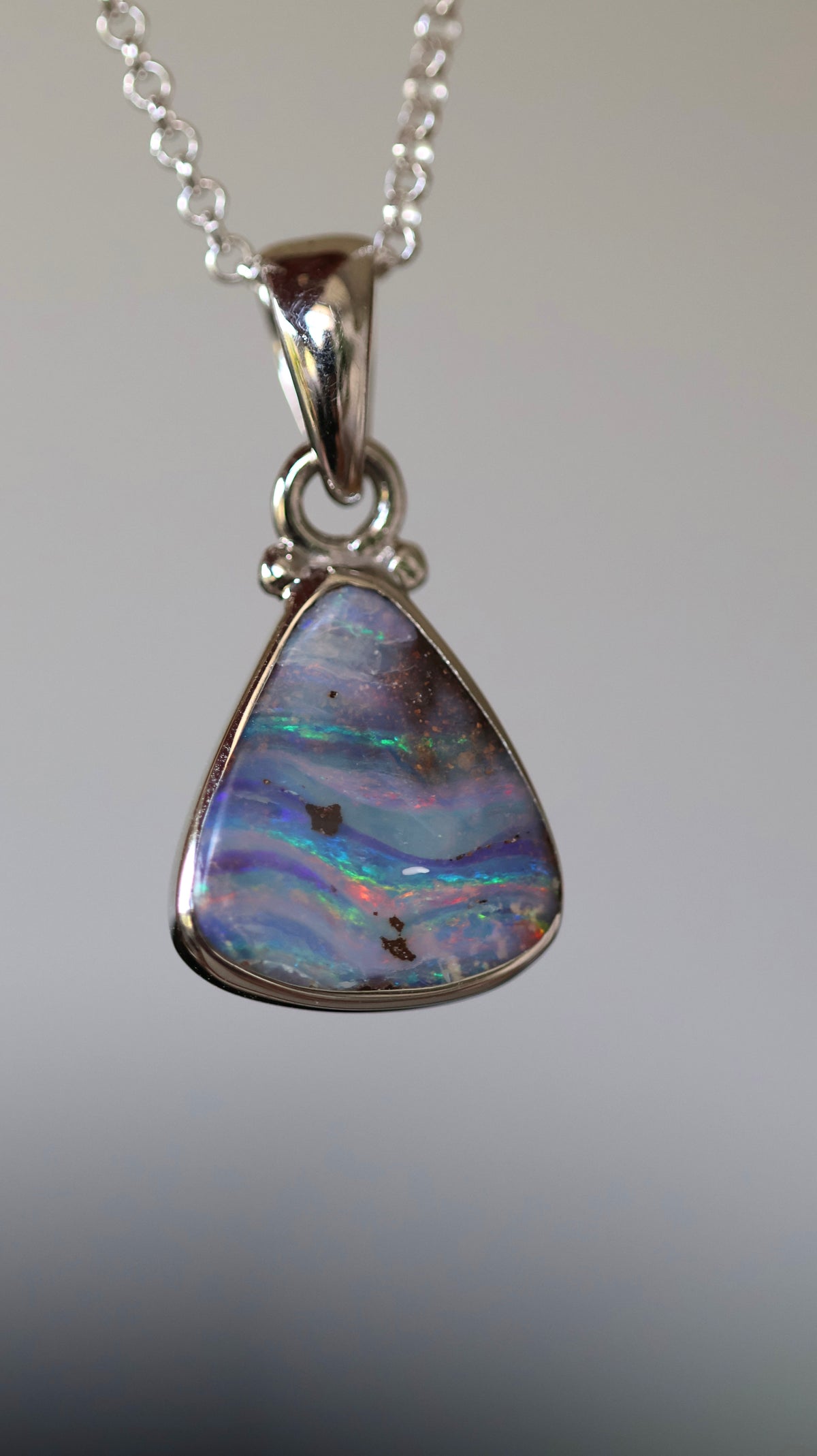 Solid Boulder Opal Pendant