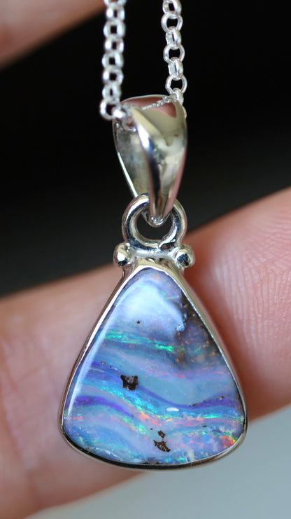 Solid Boulder Opal Pendant