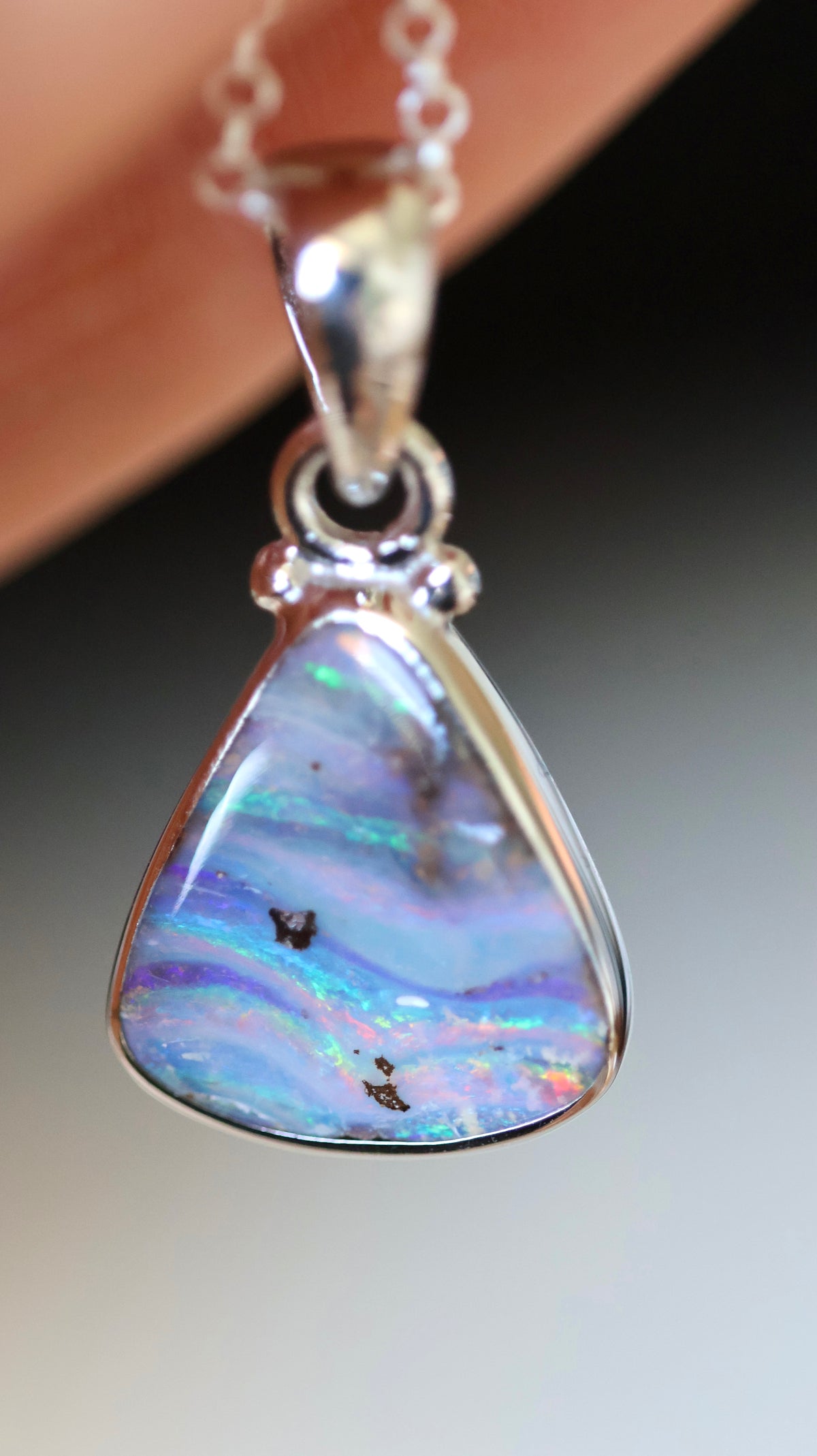 Solid Boulder Opal Pendant