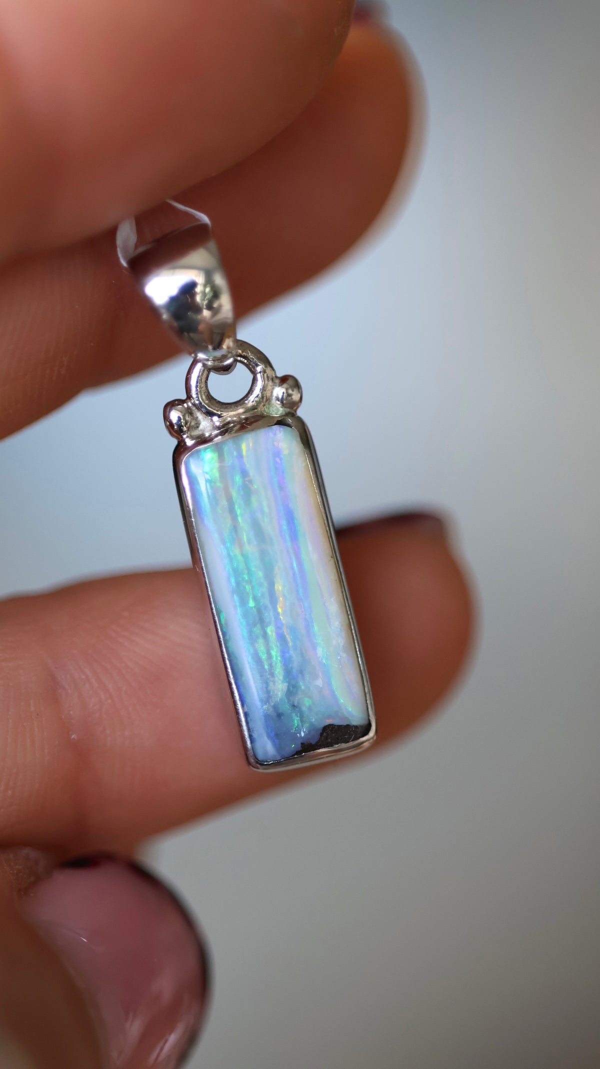Boulder Opal Rectangle Pendant