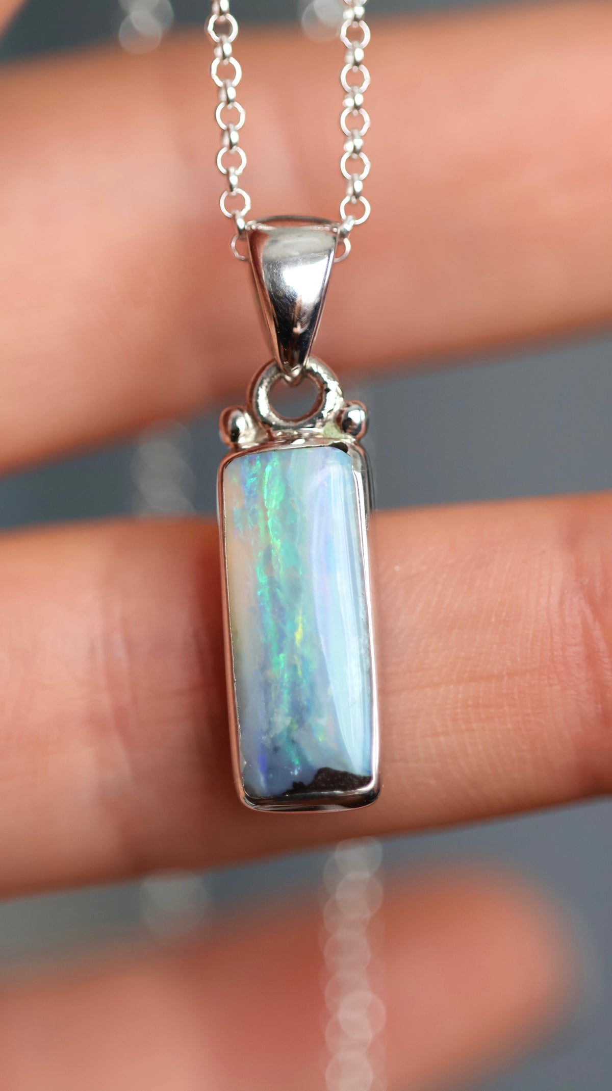 Boulder Opal Rectangle Pendant