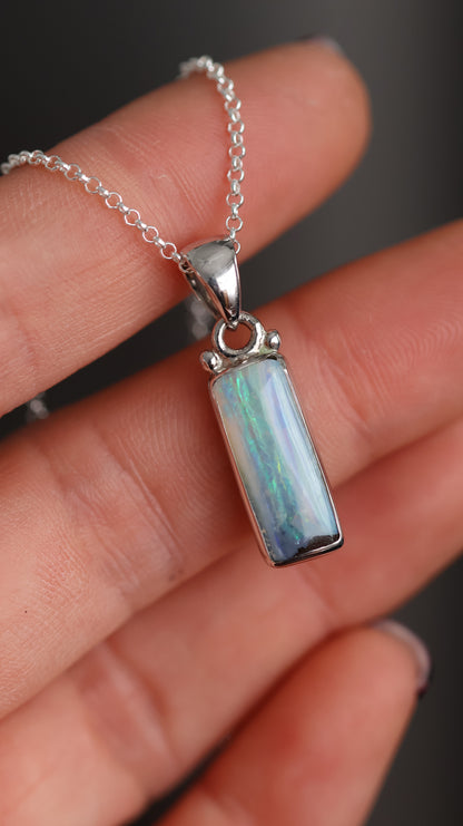 Boulder Opal Rectangle Pendant