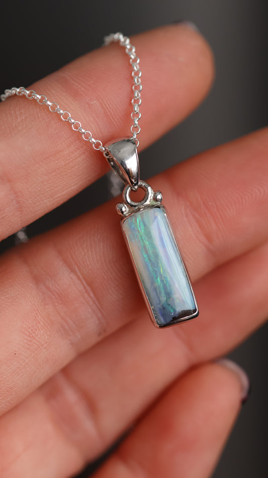 Boulder Opal Rectangle Pendant