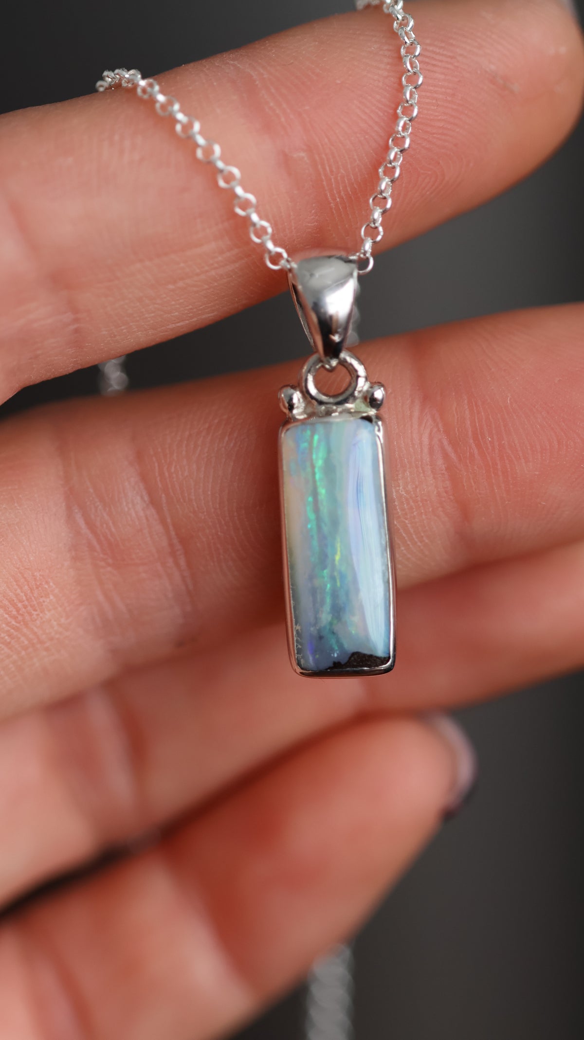 Boulder Opal Rectangle Pendant