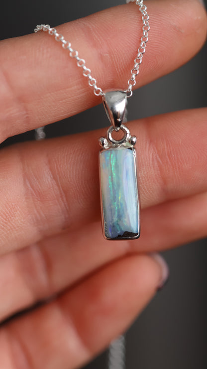 Boulder Opal Rectangle Pendant