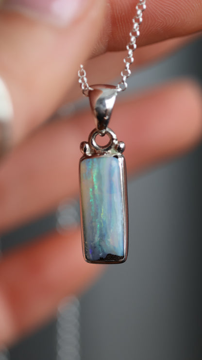 Boulder Opal Rectangle Pendant