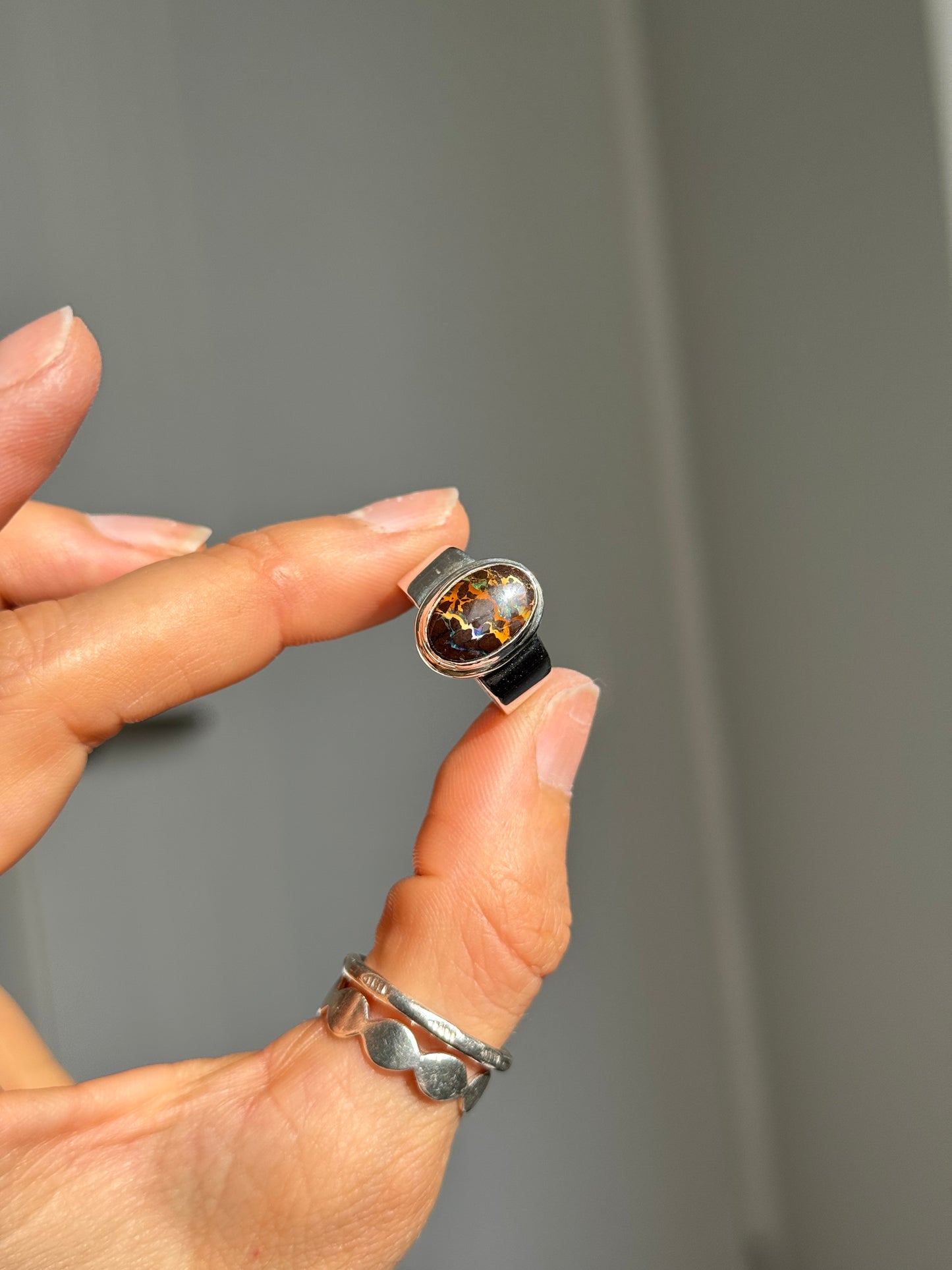 Ember - Matrix Boulder Opal Ring