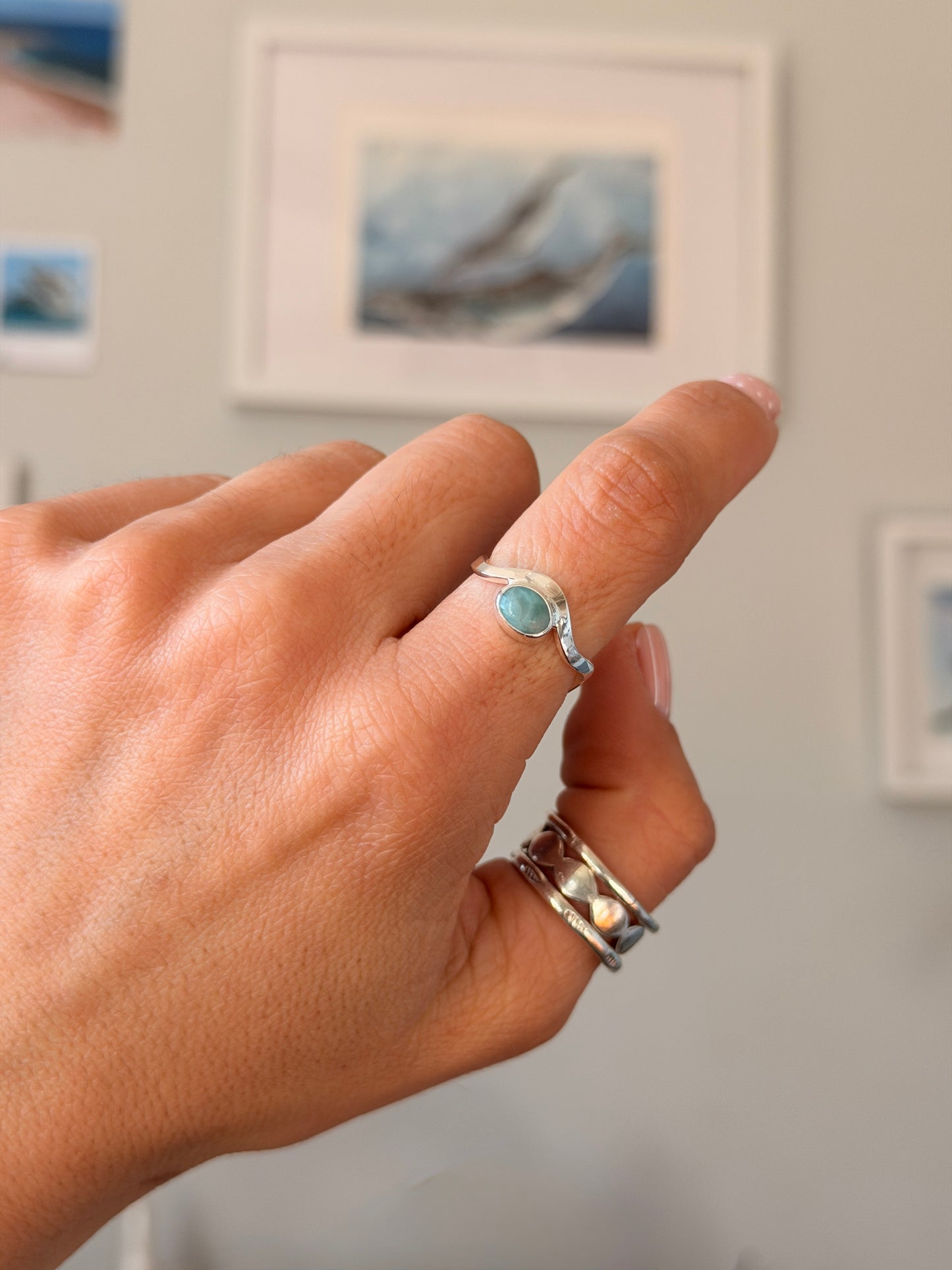 Wavy - Larimar Ring