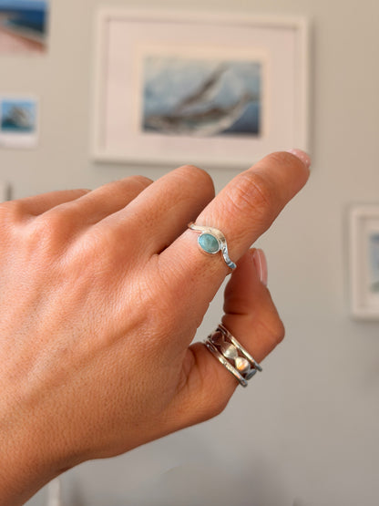Wavy - Larimar Ring