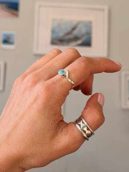 Wavy - Larimar Ring