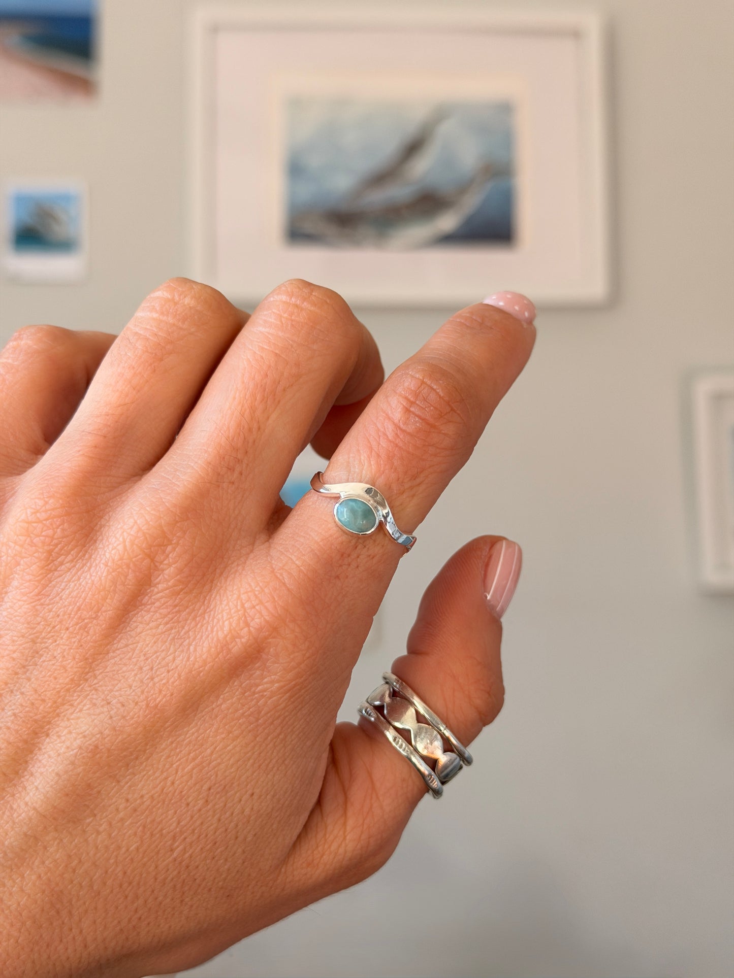 Wavy - Larimar Ring